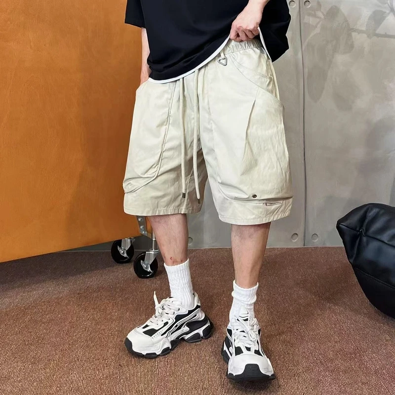 XDZZ二狗25ss夏季重磅街头贯穿式立体捏褶大口袋工装短裤 DK369