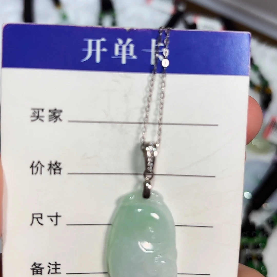 翡翠银S925镶嵌颈饰A货翡翠镶嵌颈饰