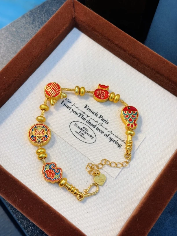 铜合金手链 五路财神古法手串时尚手链百搭