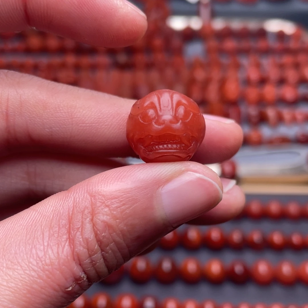 南红玛瑙未镶嵌其他W15保山辣椒红貔貅珠