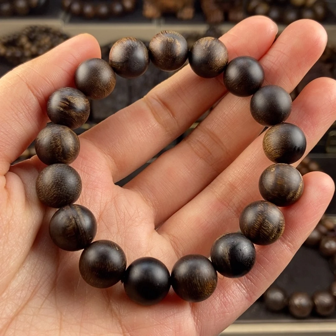 沉香手串大**浪越南芽庄白棋楠玉化留疤