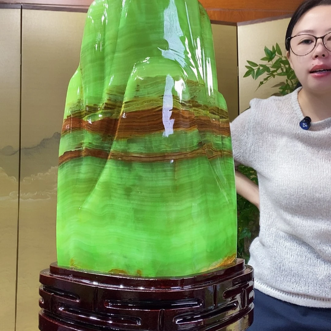 石材山水画作品摆件