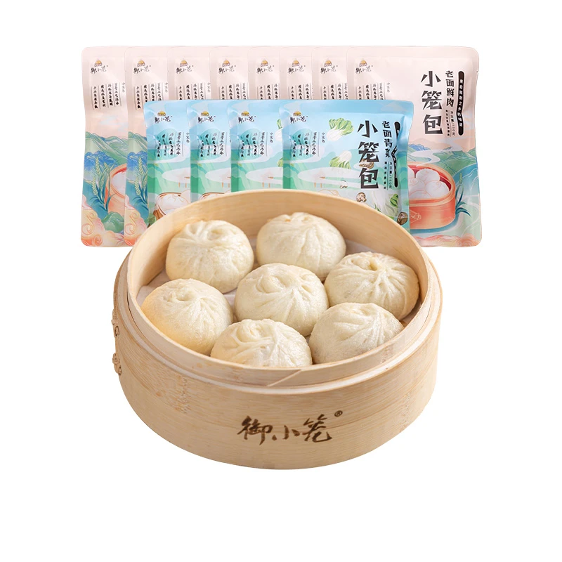 【御小笼】嵊州手工制作老面鲜肉+青菜小笼包150g*12包每包6个装