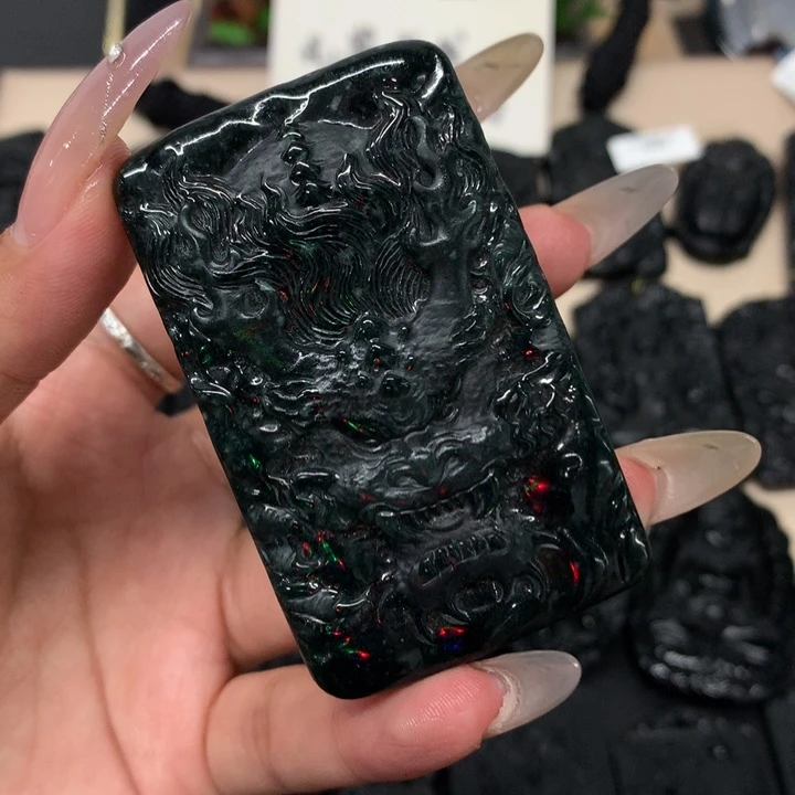 吊坠(不含链)未镶嵌翡翠天然a货钢琴黑挂件