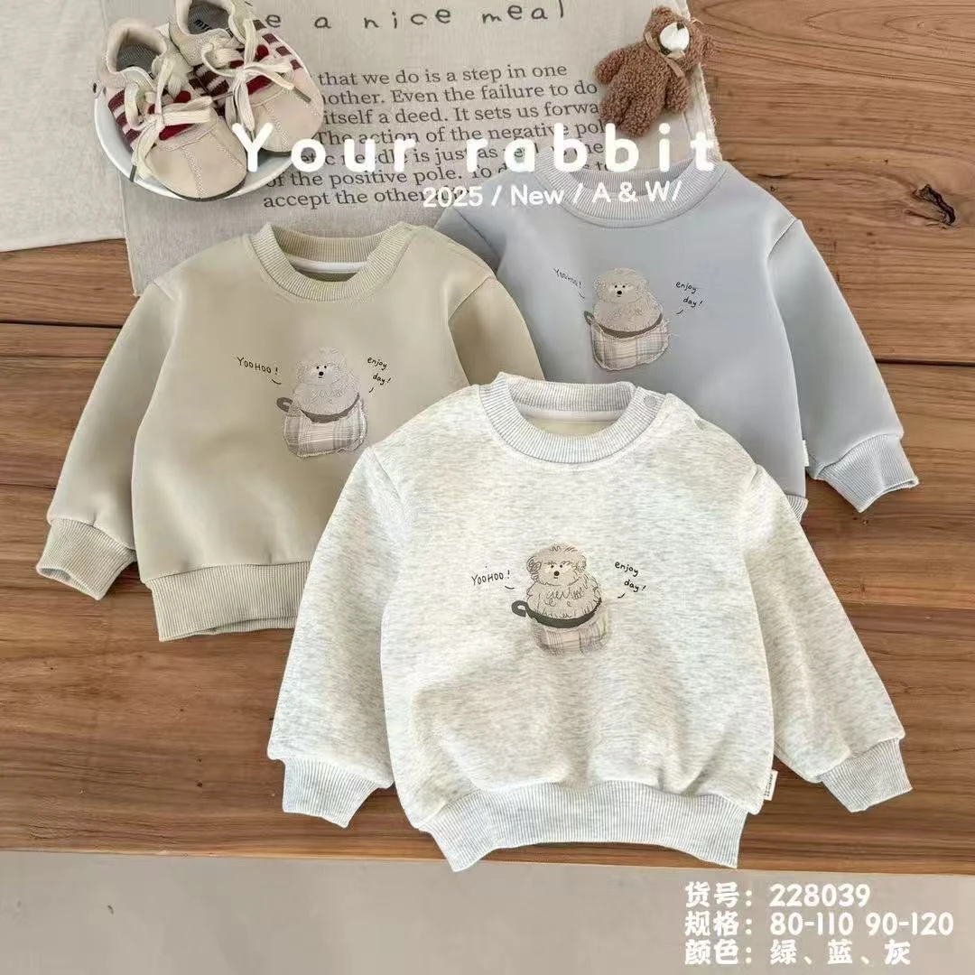 玥儿兔  呆毛狗狗拉毛卫衣  228039