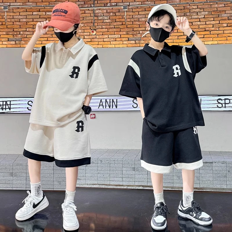 男童夏装POLO衫套装夏季2025新款中大童帅气短袖儿童装运动两件套