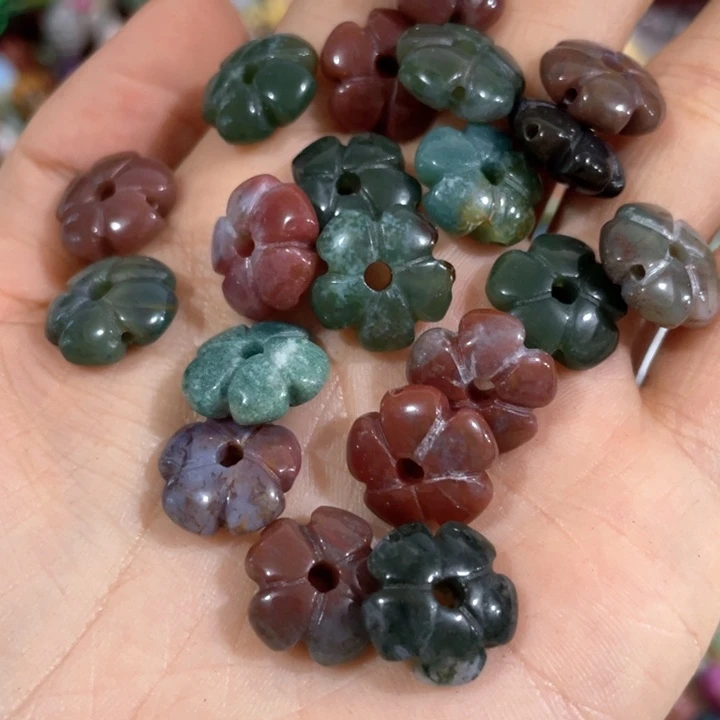大理石磁石3个水彩五瓣花