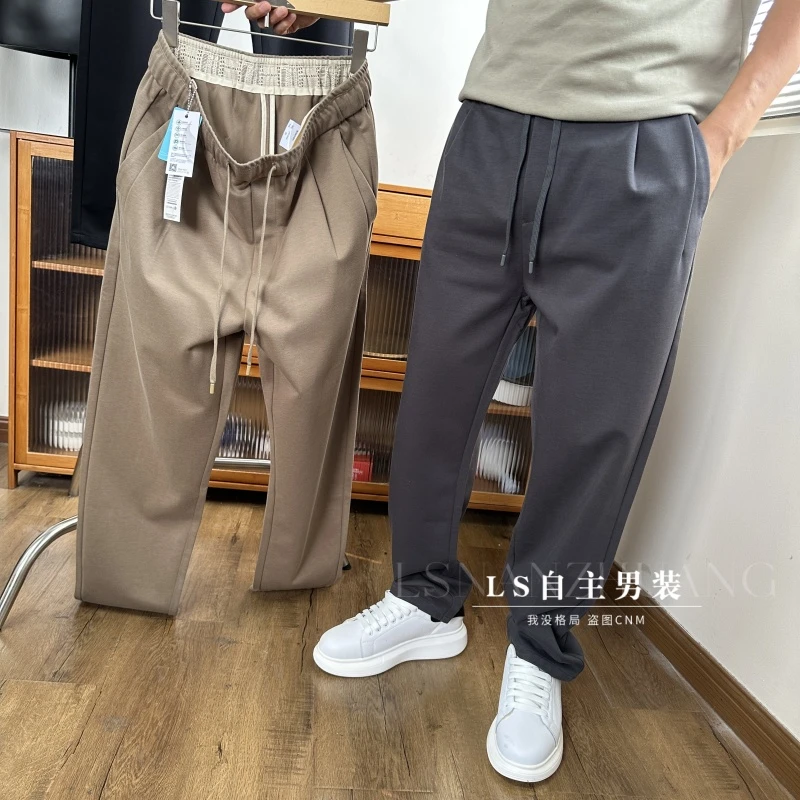 高端品质！客供天丝棉！垂顺透气！秋季男士松紧腰小直筒休闲裤