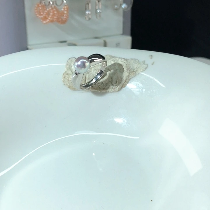晔***银S925镶嵌戒指海水珍珠