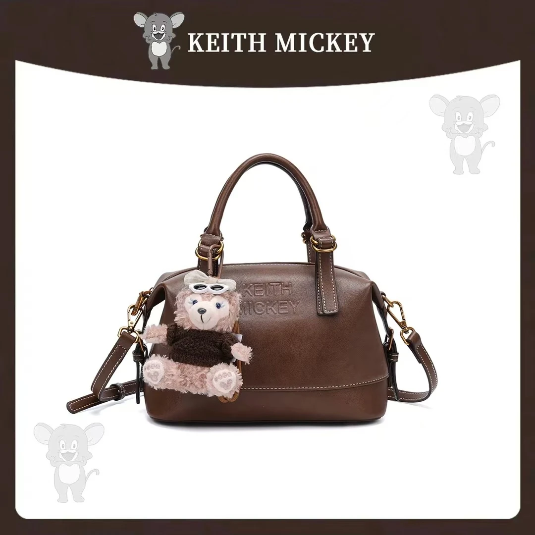 KEITH MICKEY/秋冬款潮流百搭单肩斜挎包KM8008棕色