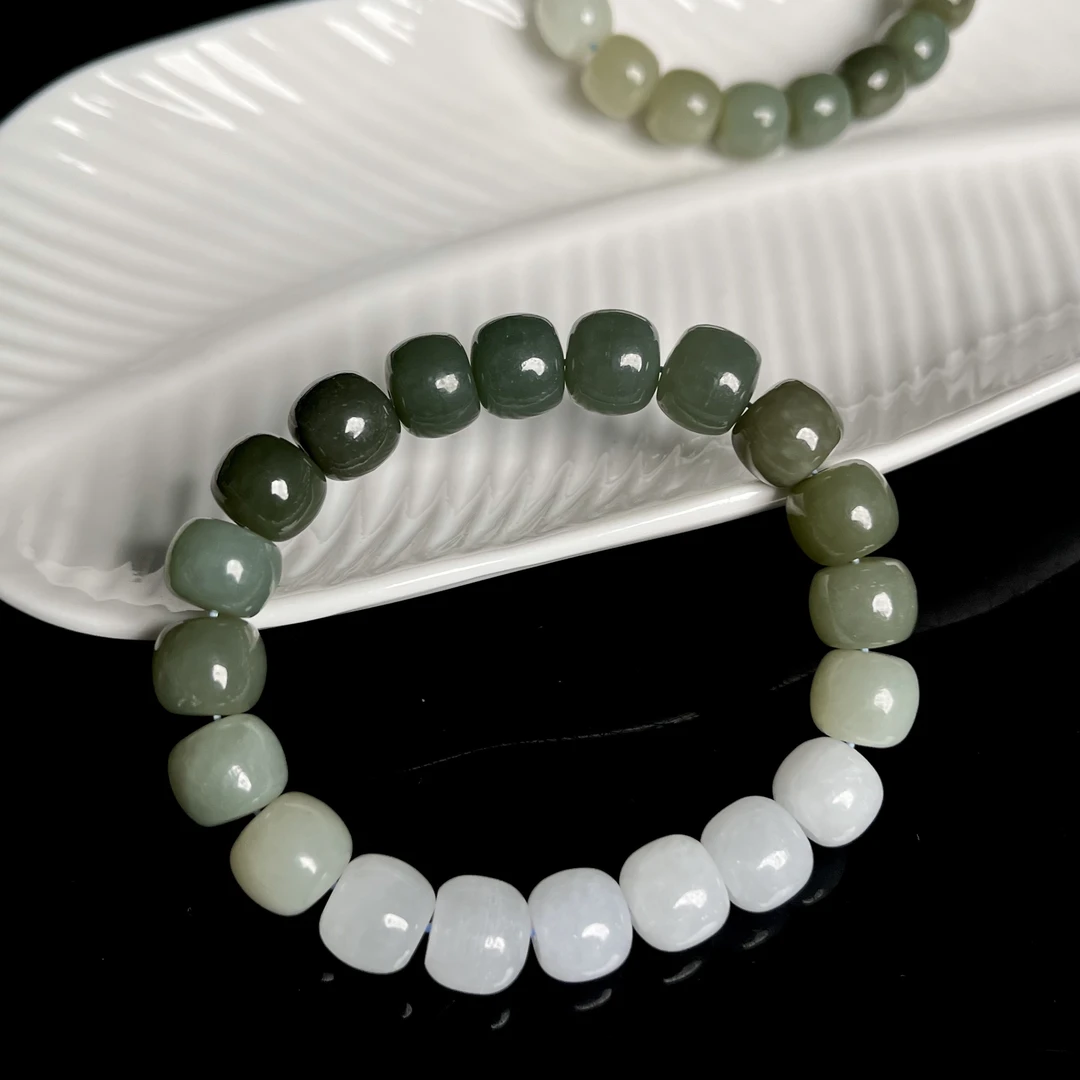 渐变和田玉老型珠10mm+W1004多样性发其一礼物