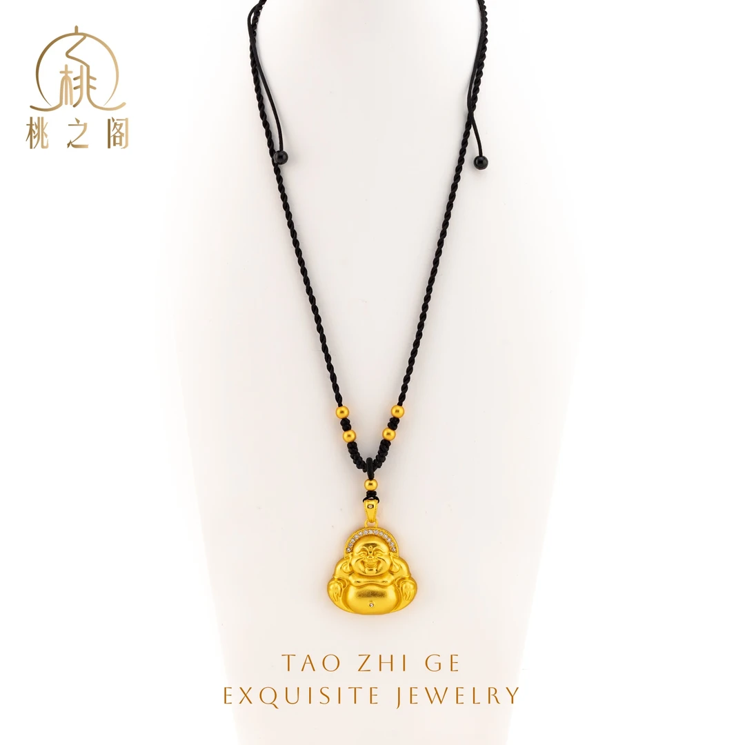 铜合金布艺吊坠 新款点钻大肚佛AG1180