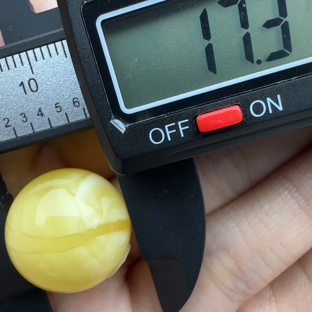 蜜蜡未镶嵌裸石微瑕飘花圆珠