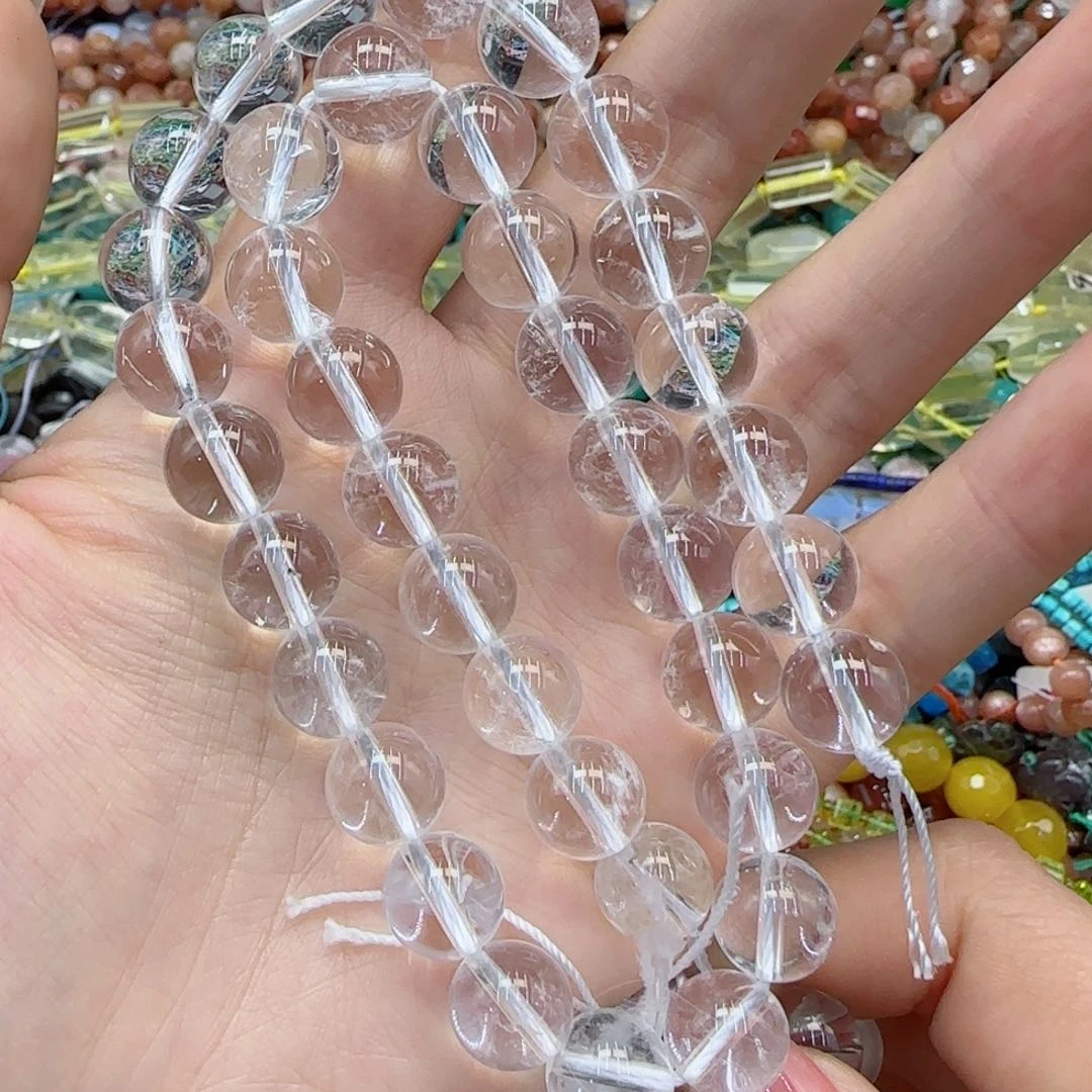 玛瑙/玉髓珠宝半成品未镶嵌天然白水晶一条卡十