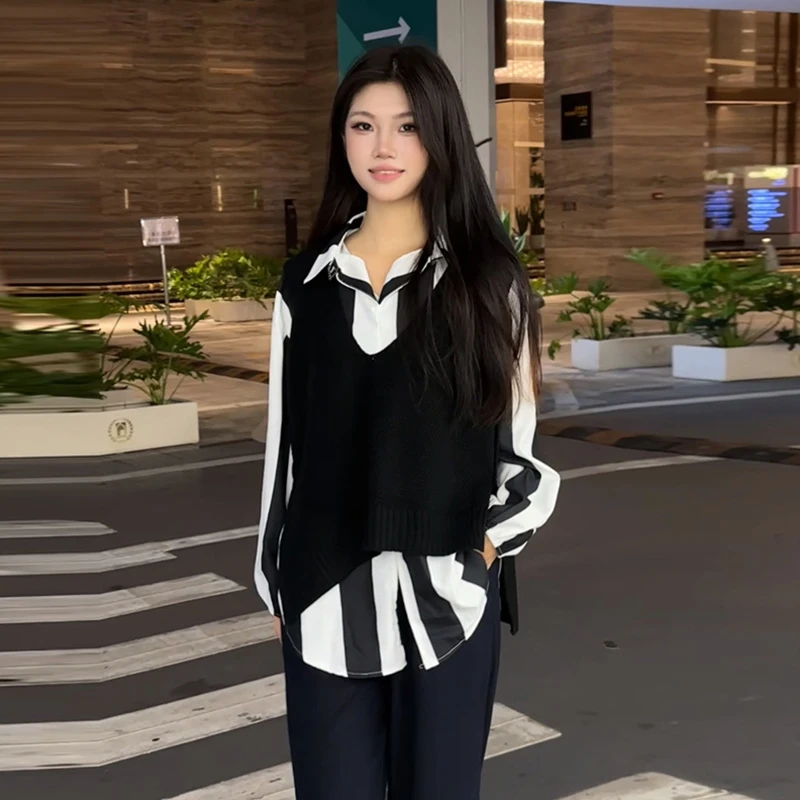 M065+2909时尚新款秋季设计款独特气质款百搭小众两件套