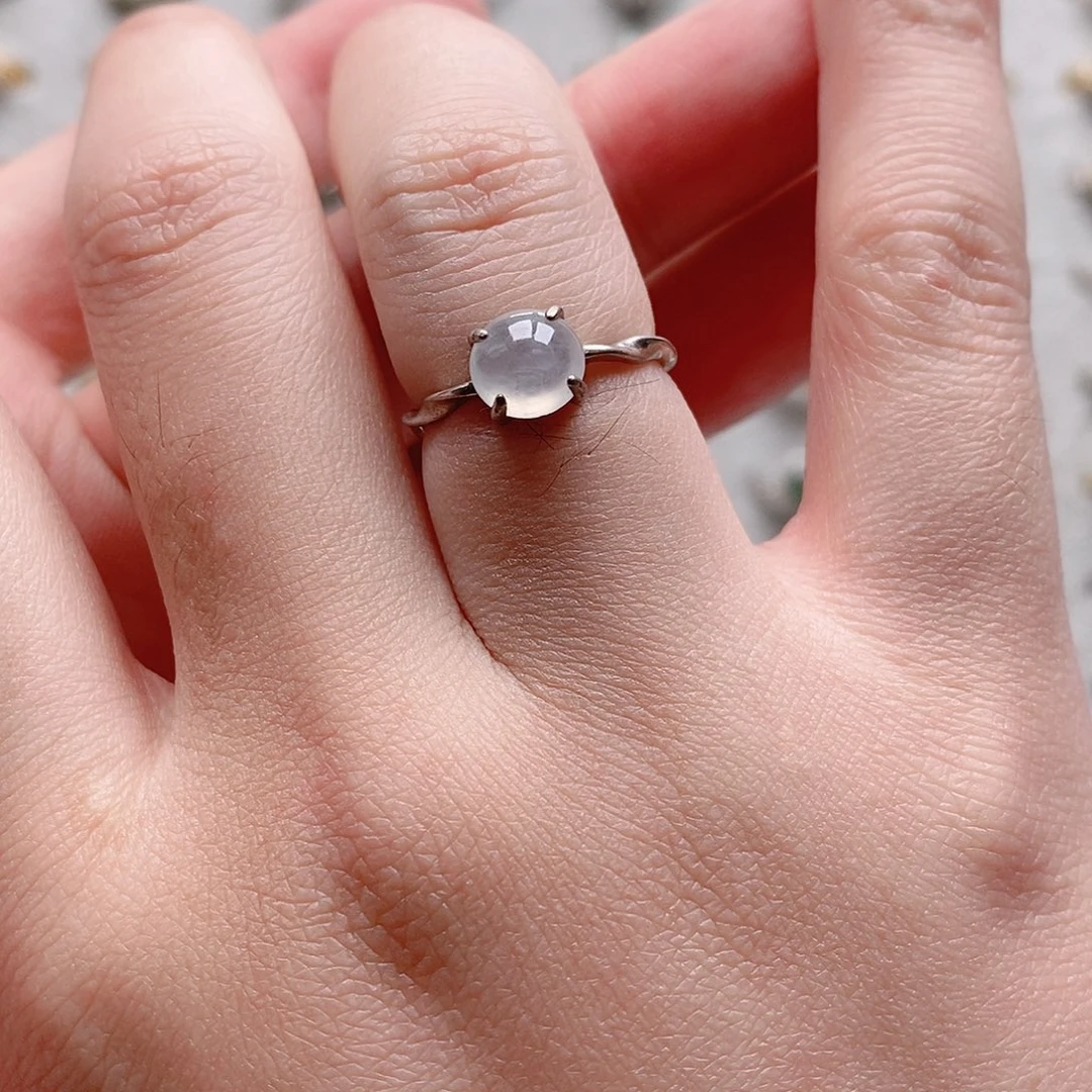 果***儿翡翠银S925镶嵌戒指