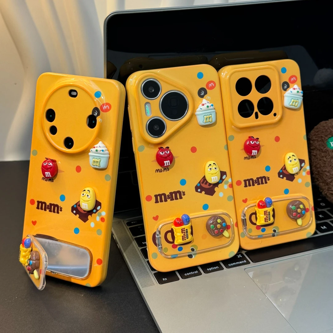 奥菲顿立体彩色M豆支架适用苹果16/15菲林手机壳小米vivo华为oppo