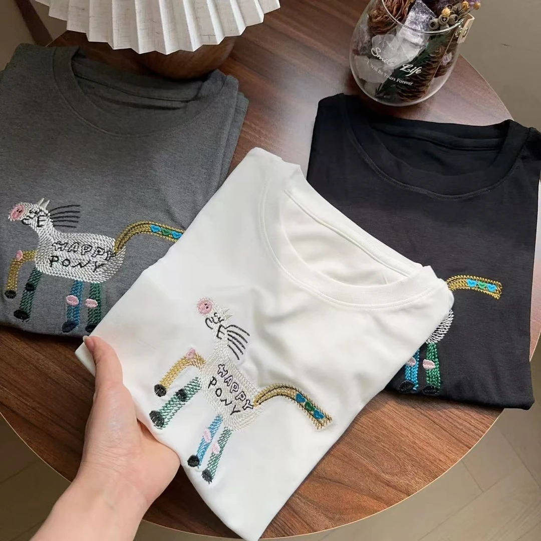 重工小马刺绣水溶T