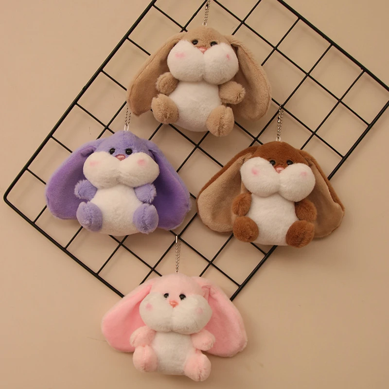 新品小胖墩系列胖嘟嘟长耳兔毛绒公仔钥匙扣背包挂件朋友礼物