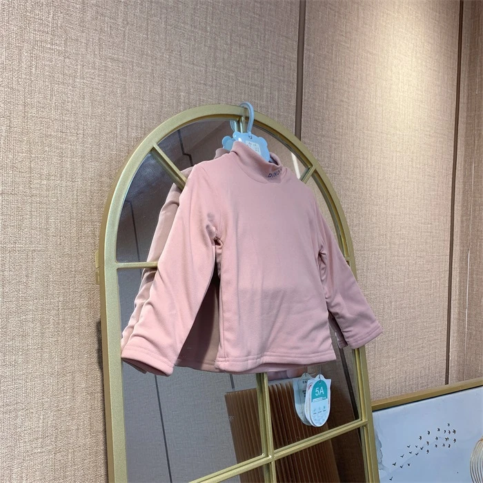 AM228   宝宝粉色半高领厚打底衫