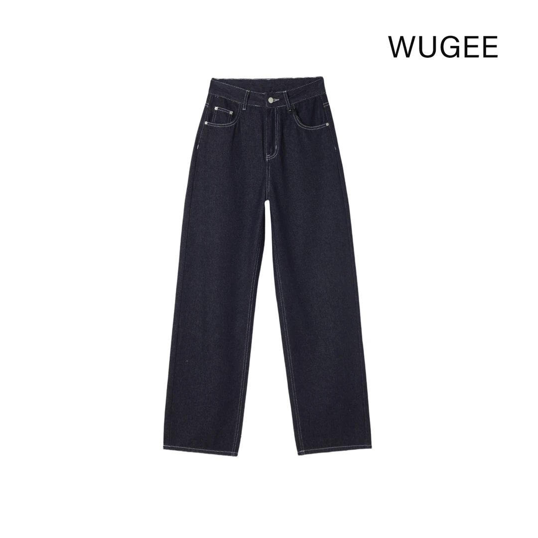 66【WUGEE】休闲百搭复古潮流秋冬水洗时尚牛仔裤63018