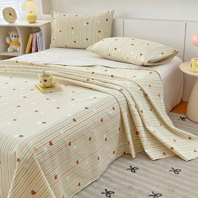 原棉老粗布被单床单枕套亲肤舒适柔软四季通用裸睡质感床上用品