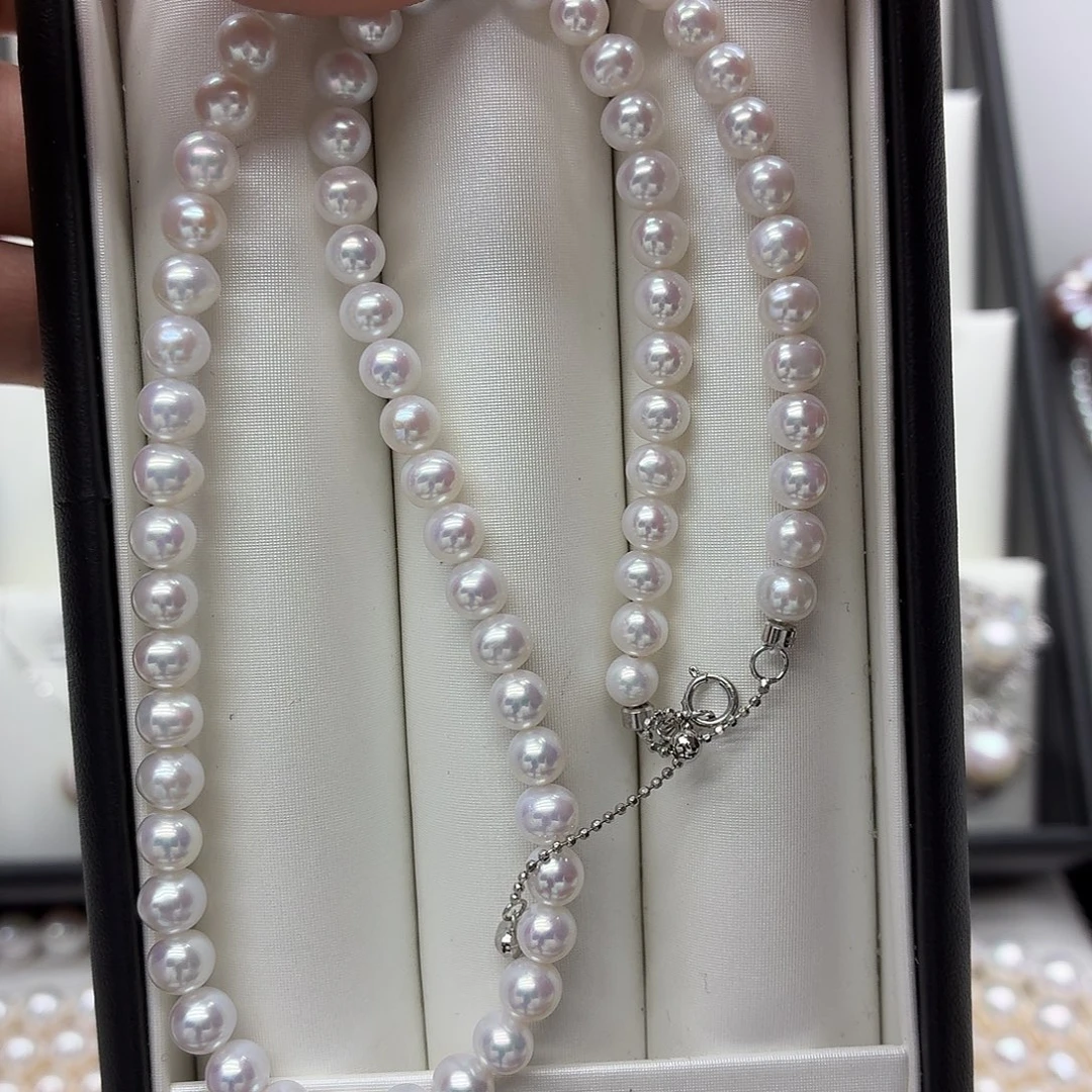 银珍珠项链5-6福利款极光