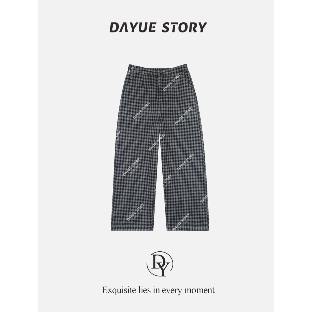 DAYUE【格子裤】质感绝了！怎么搭都敲好看 ~冬日复古中线格纹休闲裤
