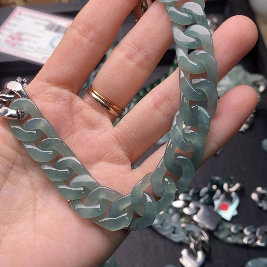 涷***品翡翠未镶嵌手链手链10002