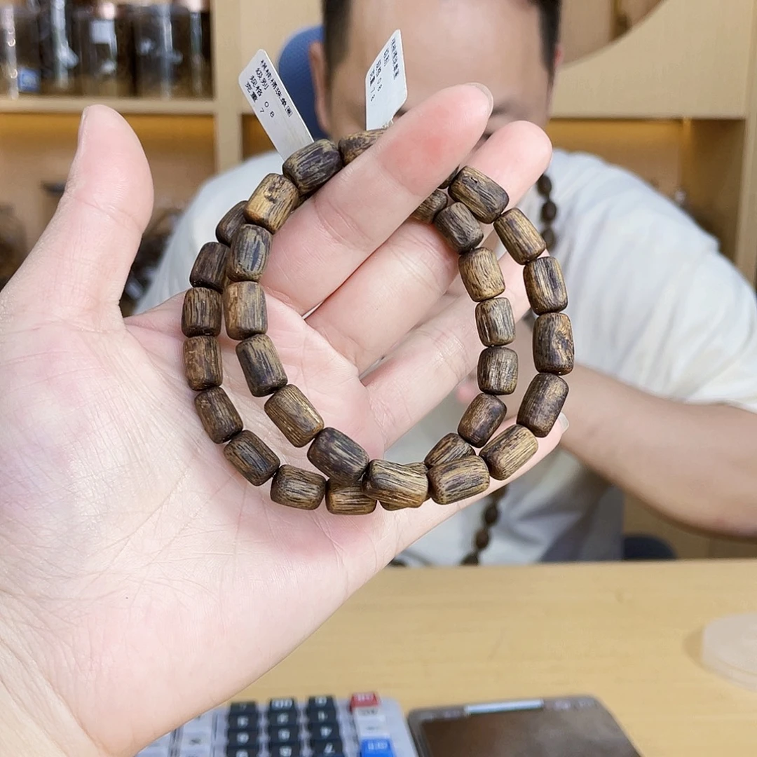 沉香沉香碎屑棋楠树心油桶珠单圈0.8/7克多样性发一
