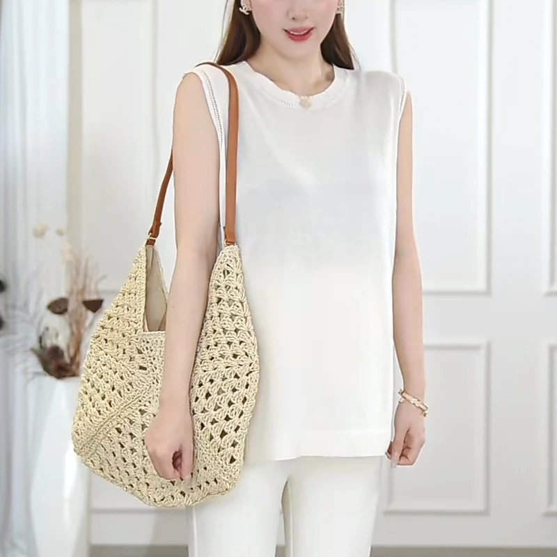 孕妇装夏装镂空衫短袖T恤2025年新款夏季无袖宽松百搭显瘦薄款