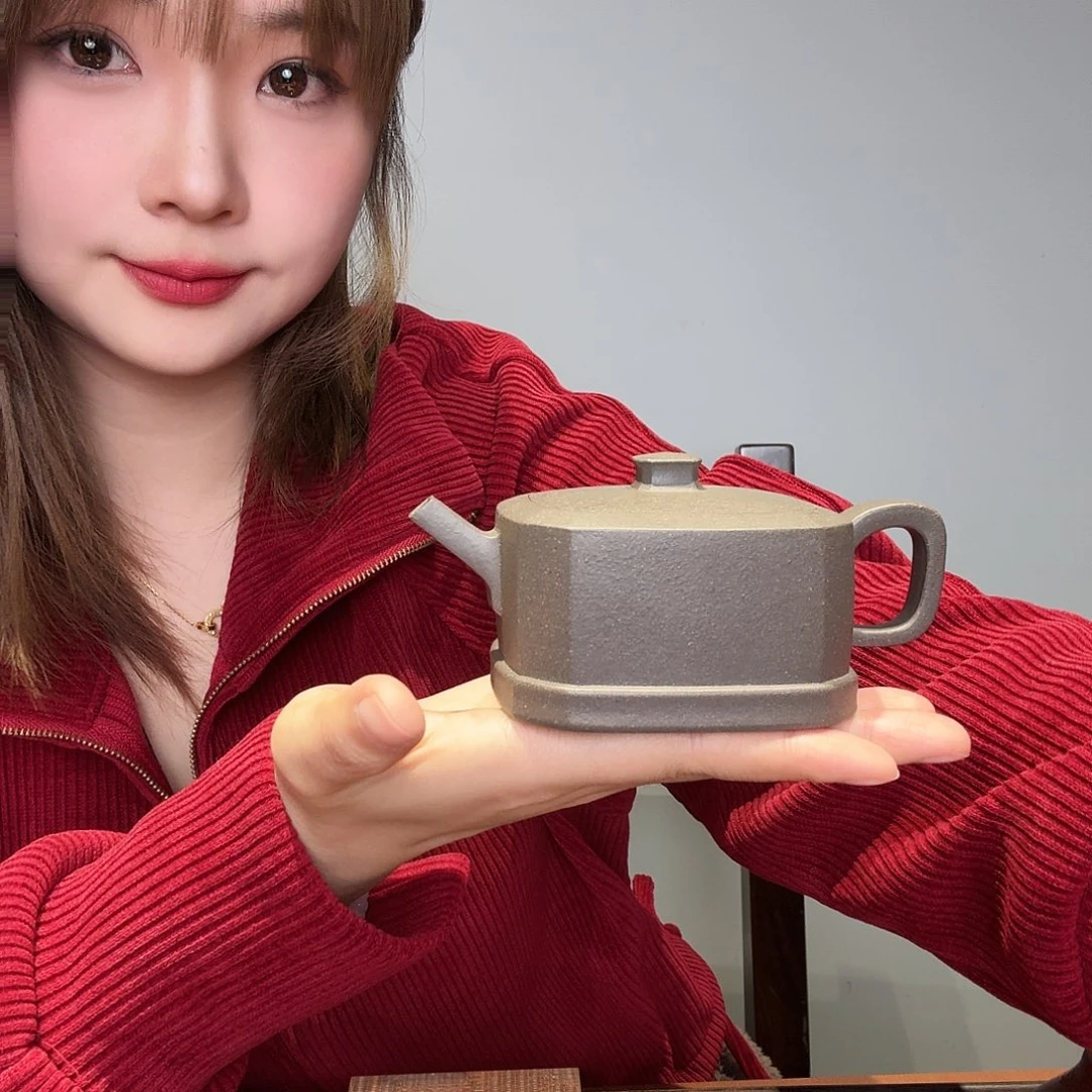 殇***炀茶壶紫砂方壶微瑕140cc