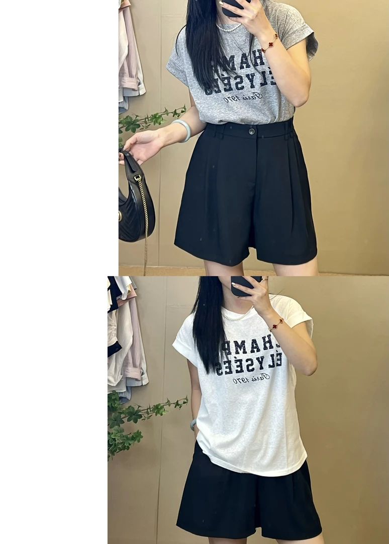 卷边飞袖字母t 百搭舒适好穿短袖