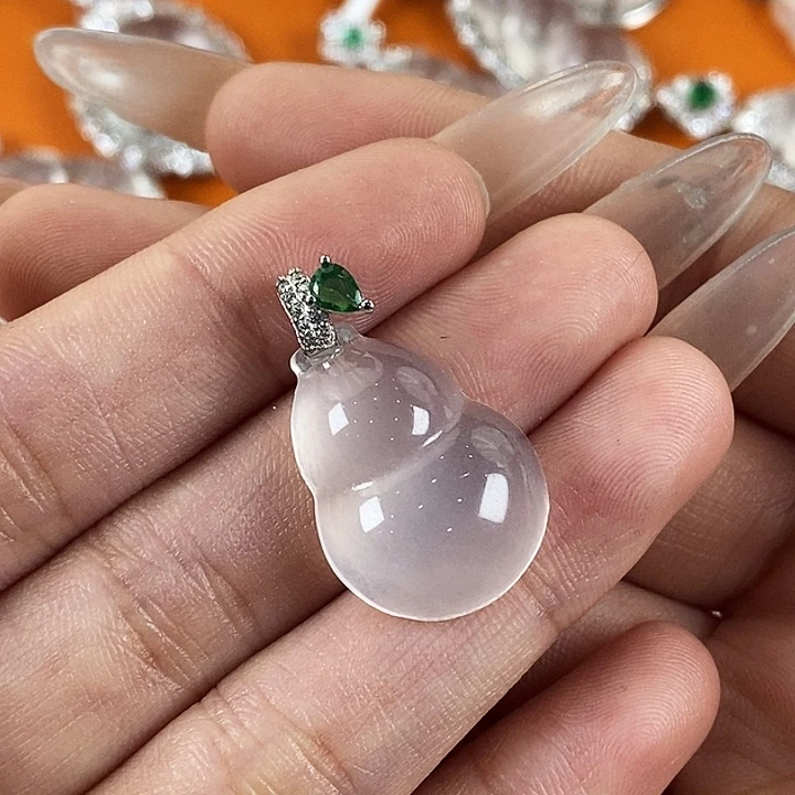 石英质玉银S925镶嵌颈饰