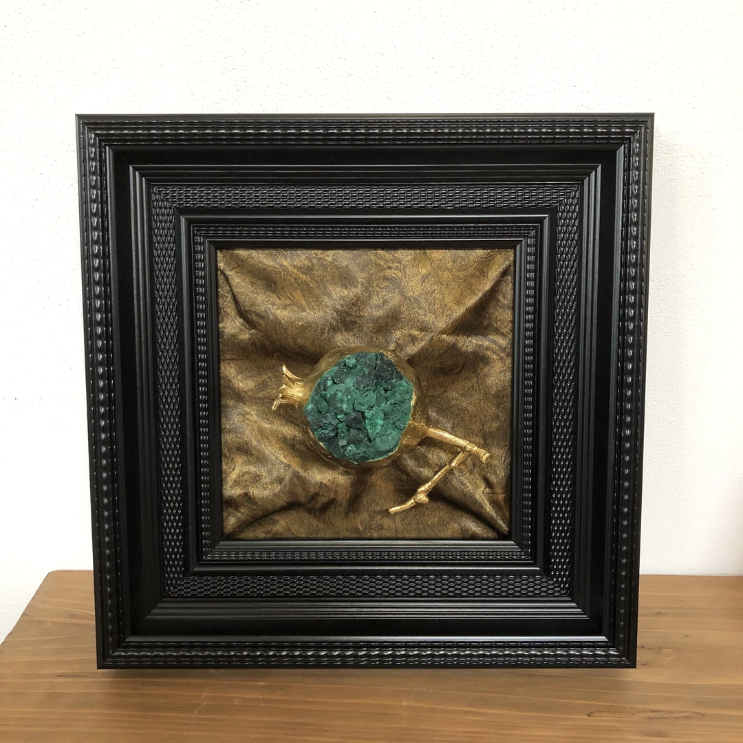 【务美艺术】黄铜石榴挂画空间装饰摆件（08985）