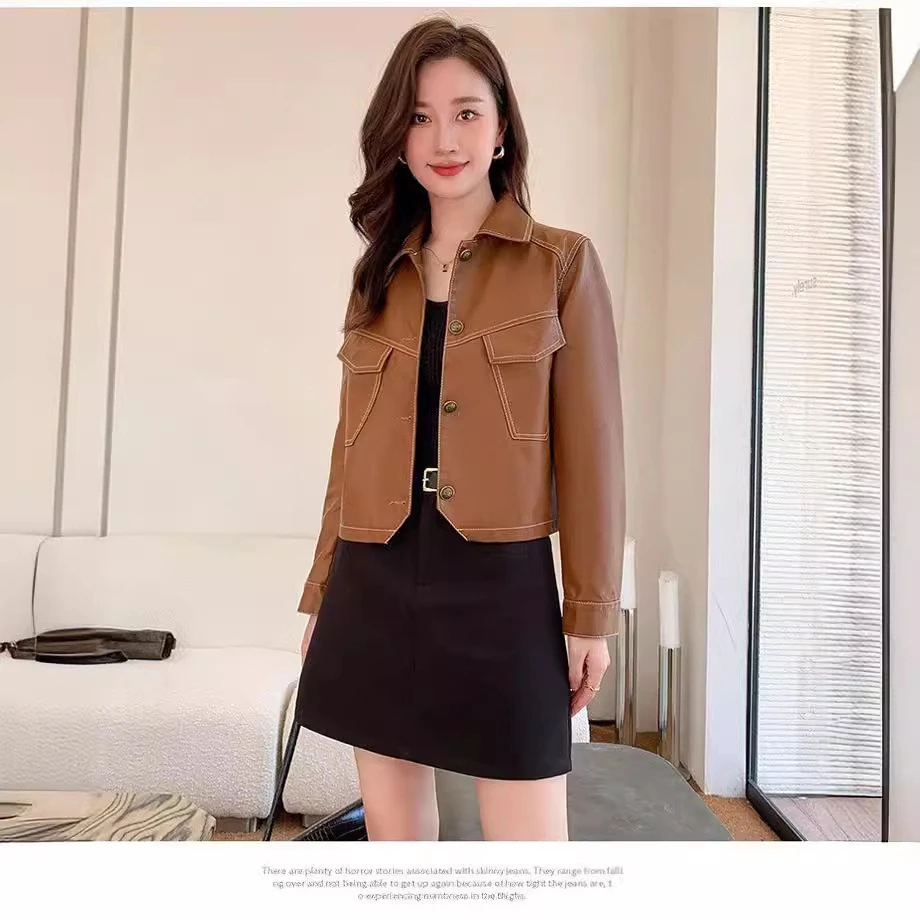 时尚潮流修身显瘦机车皮衣