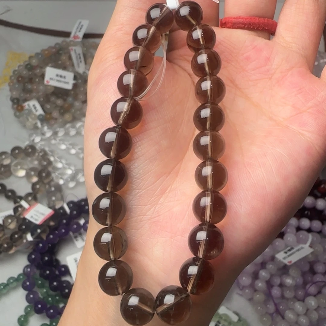水晶手链未镶嵌茶晶9.5mm