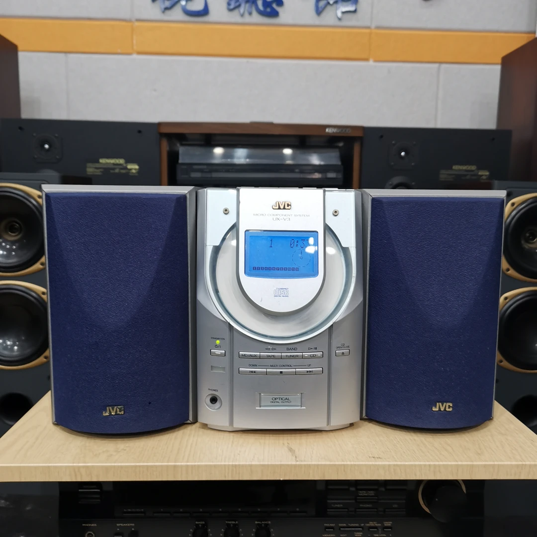 8新 JVC/杰伟世 V3桌面微型CD音响3件套，运费自理不退货