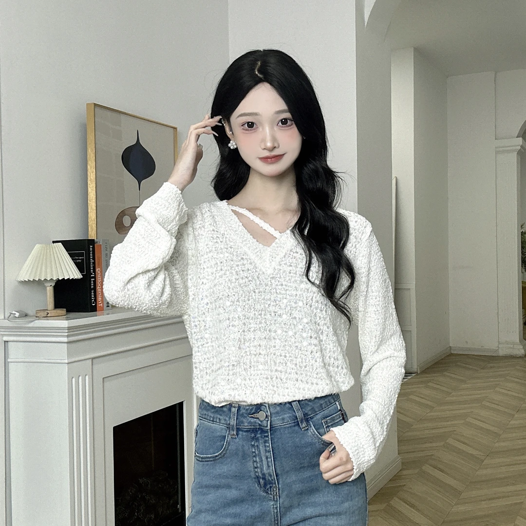 IEF/爱依服2025春季新款高个子时尚小众设计通勤百搭成熟毛织上衣