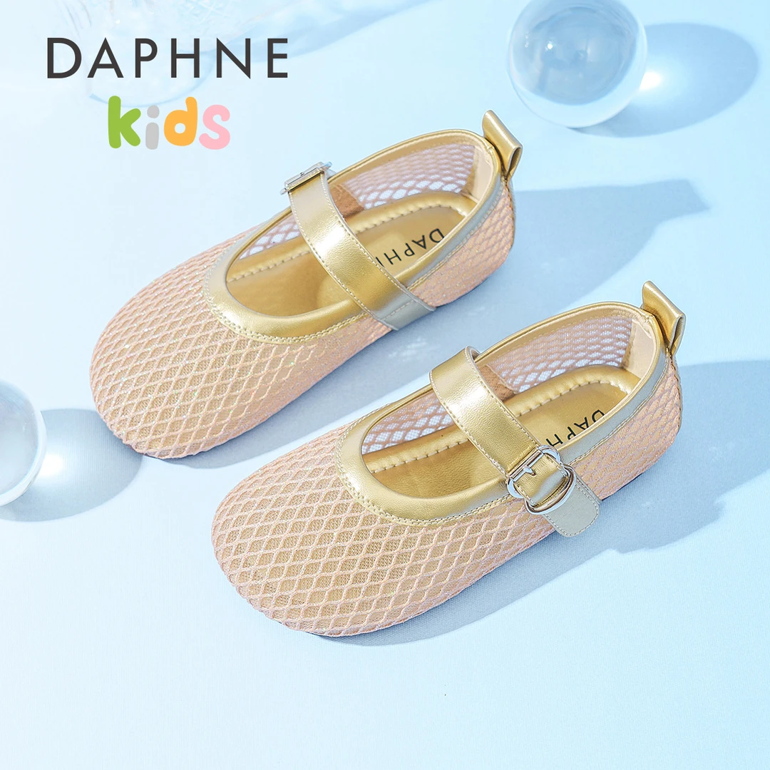 Daphne达芙妮儿童凉鞋女时装凉鞋夏季千金风凉鞋镂空女孩鞋子时尚