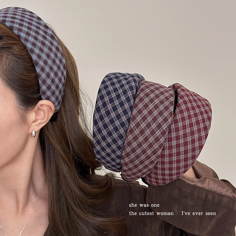 文艺学院风格纹发箍女2025新款头箍高颅顶压发卡发捆秋冬百搭发饰