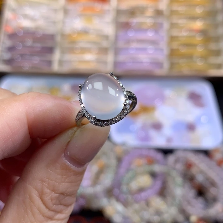 玛瑙/玉髓银S925镶嵌戒指