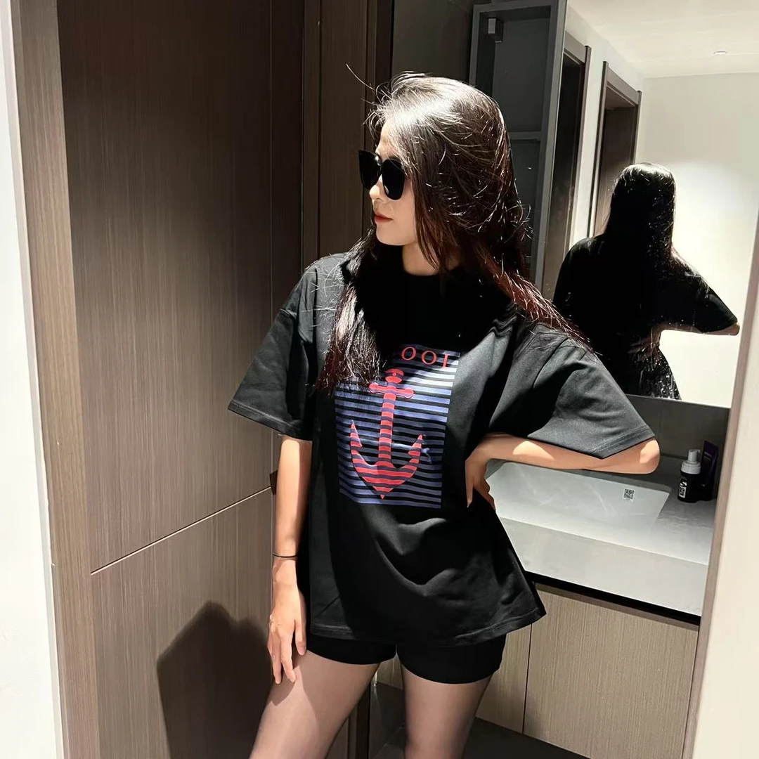 BANSUISDGA（李老板）  宽松【船锚】男女同款短袖T恤