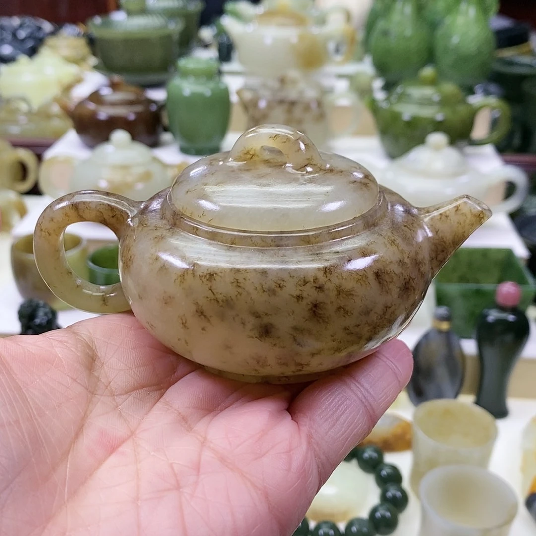 和田玉茶壶未镶嵌沉*浮