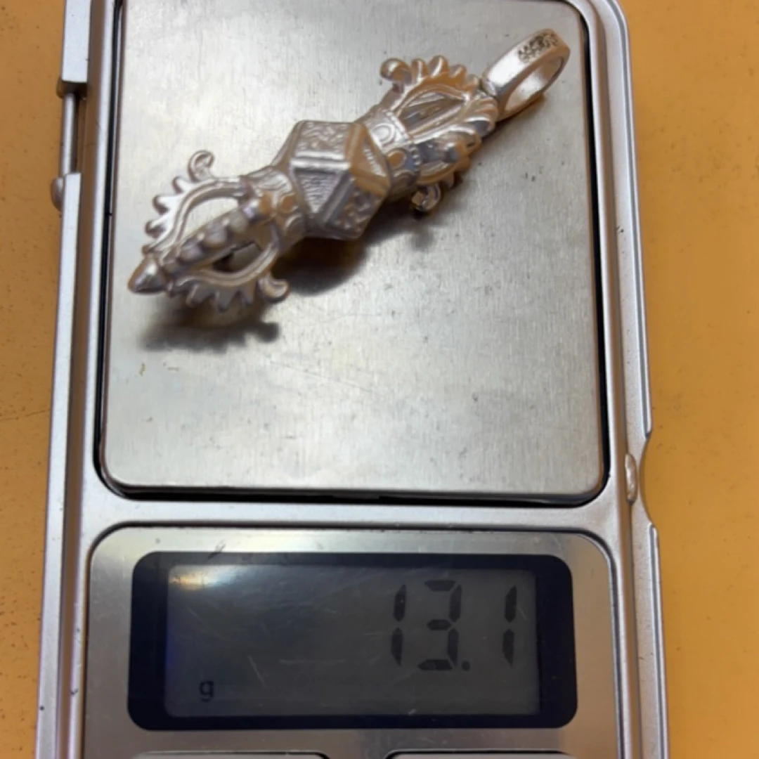 吊坠足银 足银999金刚杵吊坠 13.1克