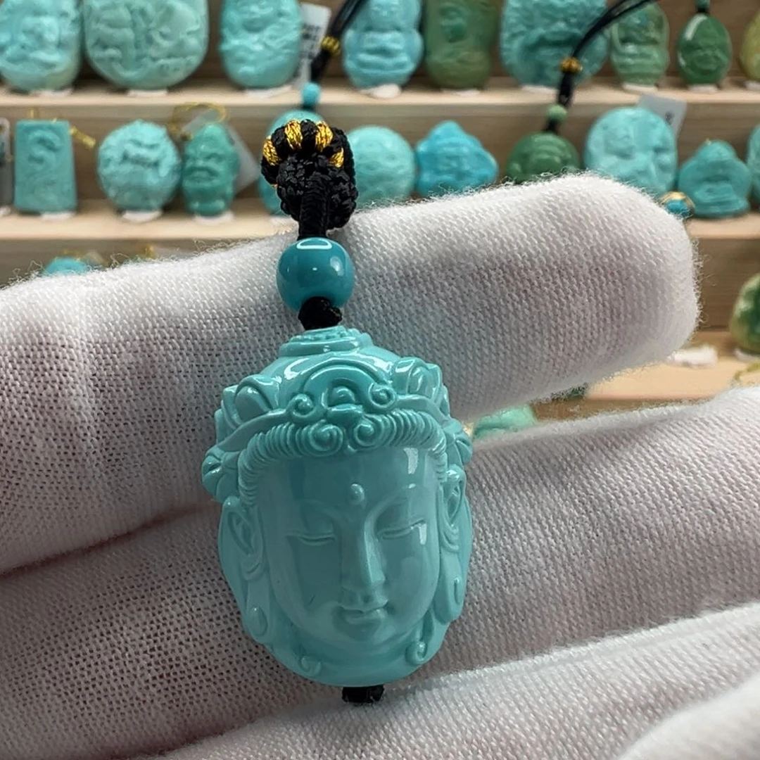 未镶嵌绿松石观音18.4mm