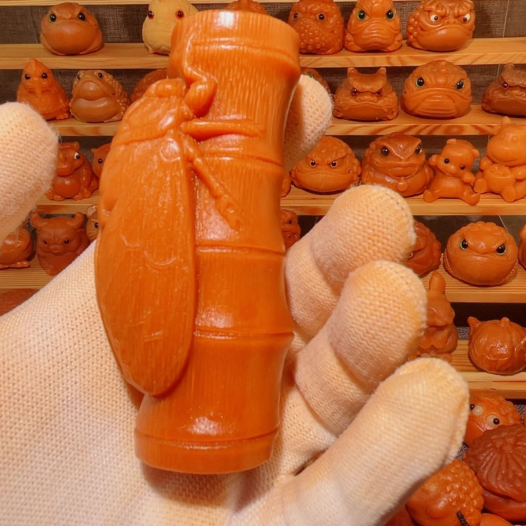 竹大*哥实心竹手把件雕刻