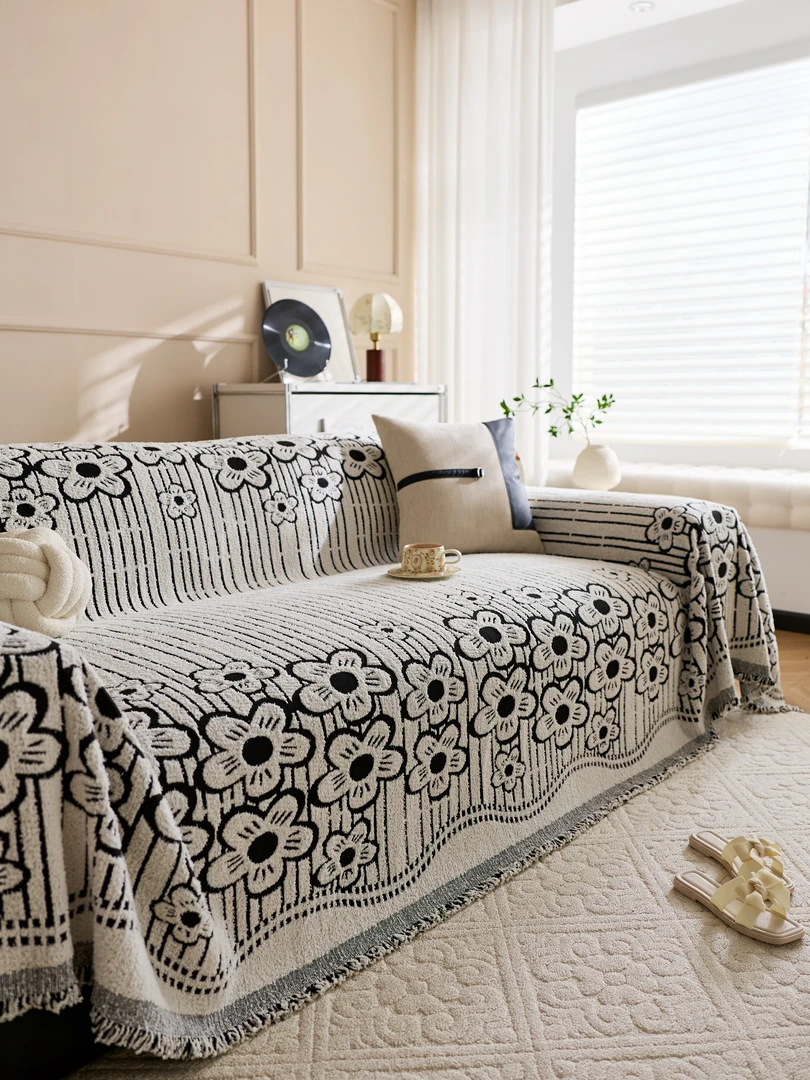 海棠花简约轻奢沙发巾全盖沙发垫网红防滑沙发毯靠背巾加厚防猫