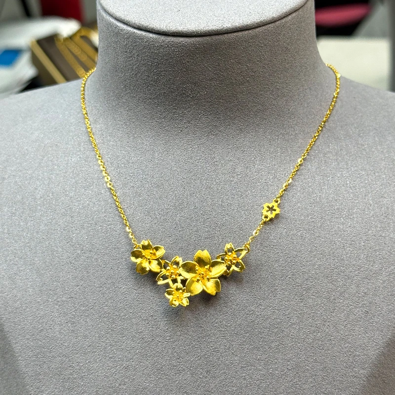 坠链均足银 足银繁花似锦套链气质轻奢时尚百搭小众简约精致