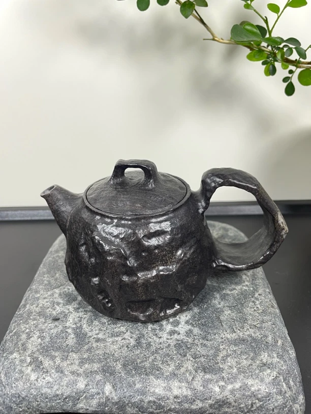 《随型壶》200cc冰碛岩手工雕凿刻茶壶 高端茶器 孤品 送礼自用佳品